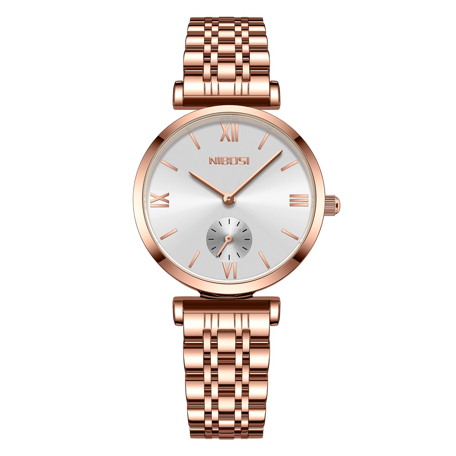 NIBOSI Women Watches Analogue Wrist Watches Watches for Women's & Girls&Miss&Ladies Rose Gold Dial Watch with Stylish Diamond Studded Watch
