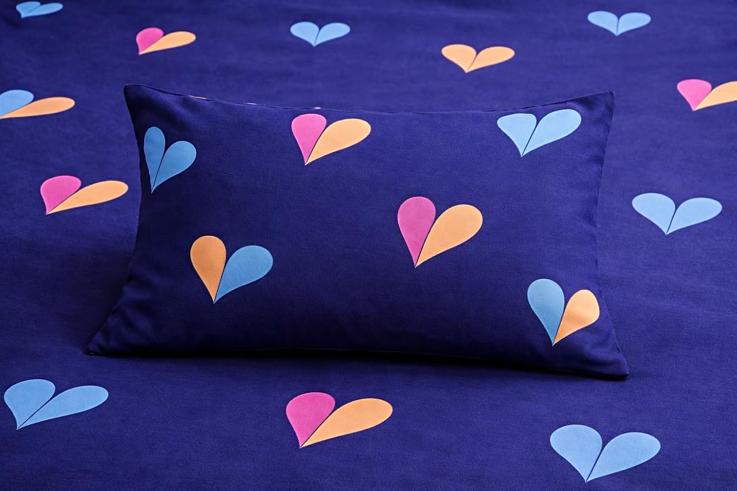DECORUM Glace Cotton Single Bedsheet with 1 Pillow Cover | Soft, Durable, Lightweight & Skin-Friendly Fabric| Suitable for Single/Diwan Bed Size