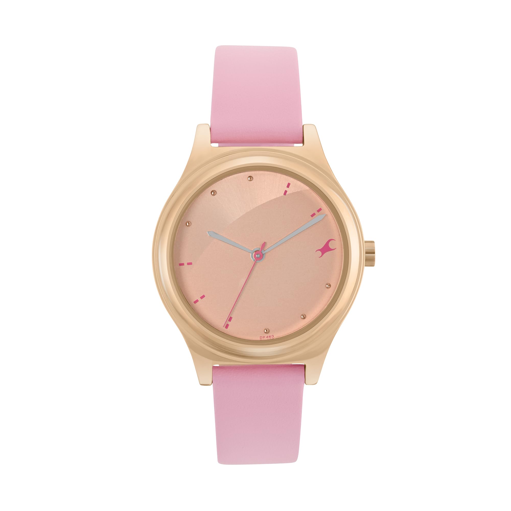 Fastrack Stunners Quartz Analog Black Dial Rose Gold Stainless Steel Strap Watch for Girls - NT6268WM02