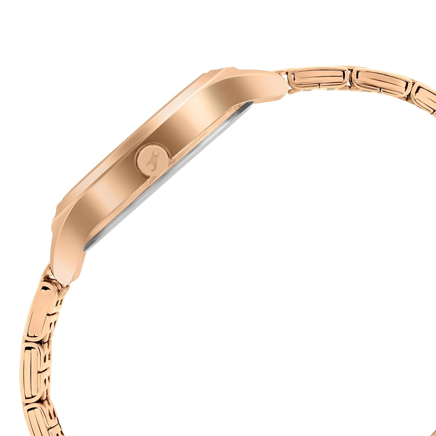 Fastrack Stunners Quartz Analog Black Dial Rose Gold Stainless Steel Strap Watch for Girls - NT6268WM02