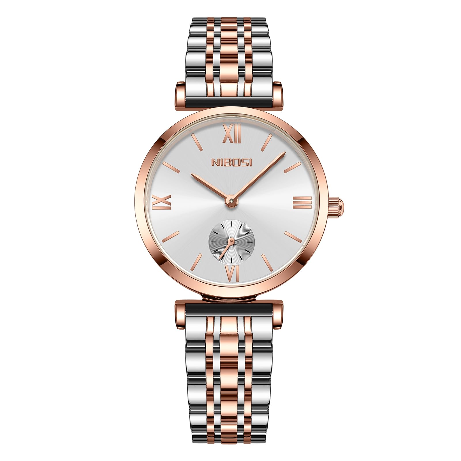 NIBOSI Women Watches Analogue Wrist Watches Watches for Women's & Girls&Miss&Ladies Rose Gold Dial Watch with Stylish Diamond Studded Watch