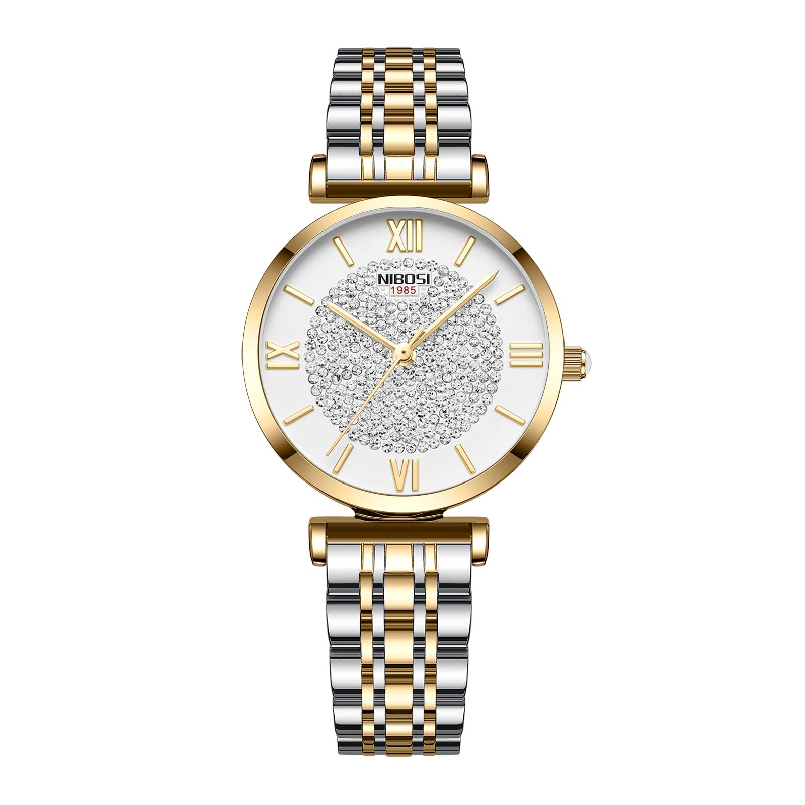 NIBOSI Women Watches Analogue Wrist Watches Watches for Women's & Girls&Miss&Ladies Rose Gold Dial Watch with Stylish Diamond Studded Watch