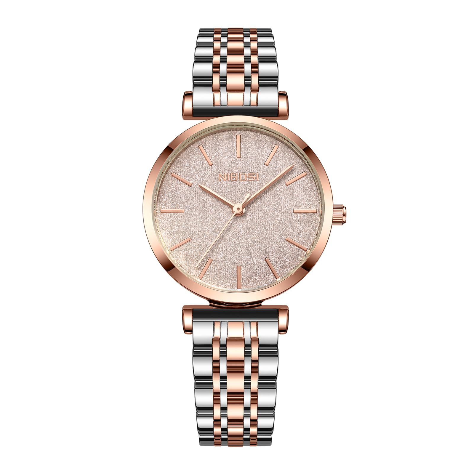 NIBOSI Women Watches Analogue Wrist Watches Watches for Women's & Girls&Miss&Ladies Rose Gold Dial Watch with Stylish Diamond Studded Watch