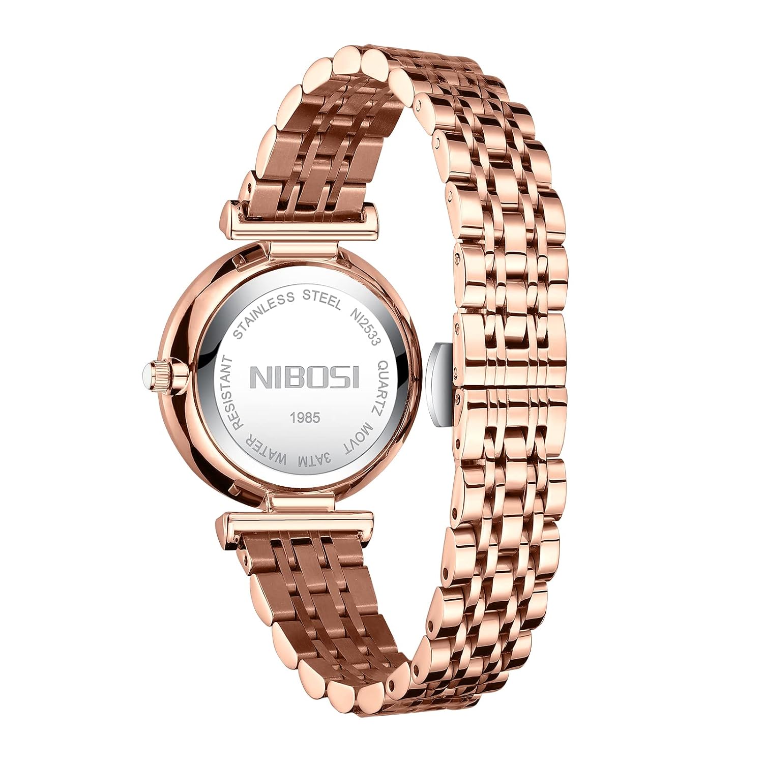 NIBOSI Women Watches Analogue Wrist Watches Watches for Women's & Girls&Miss&Ladies Rose Gold Dial Watch with Stylish Diamond Studded Watch