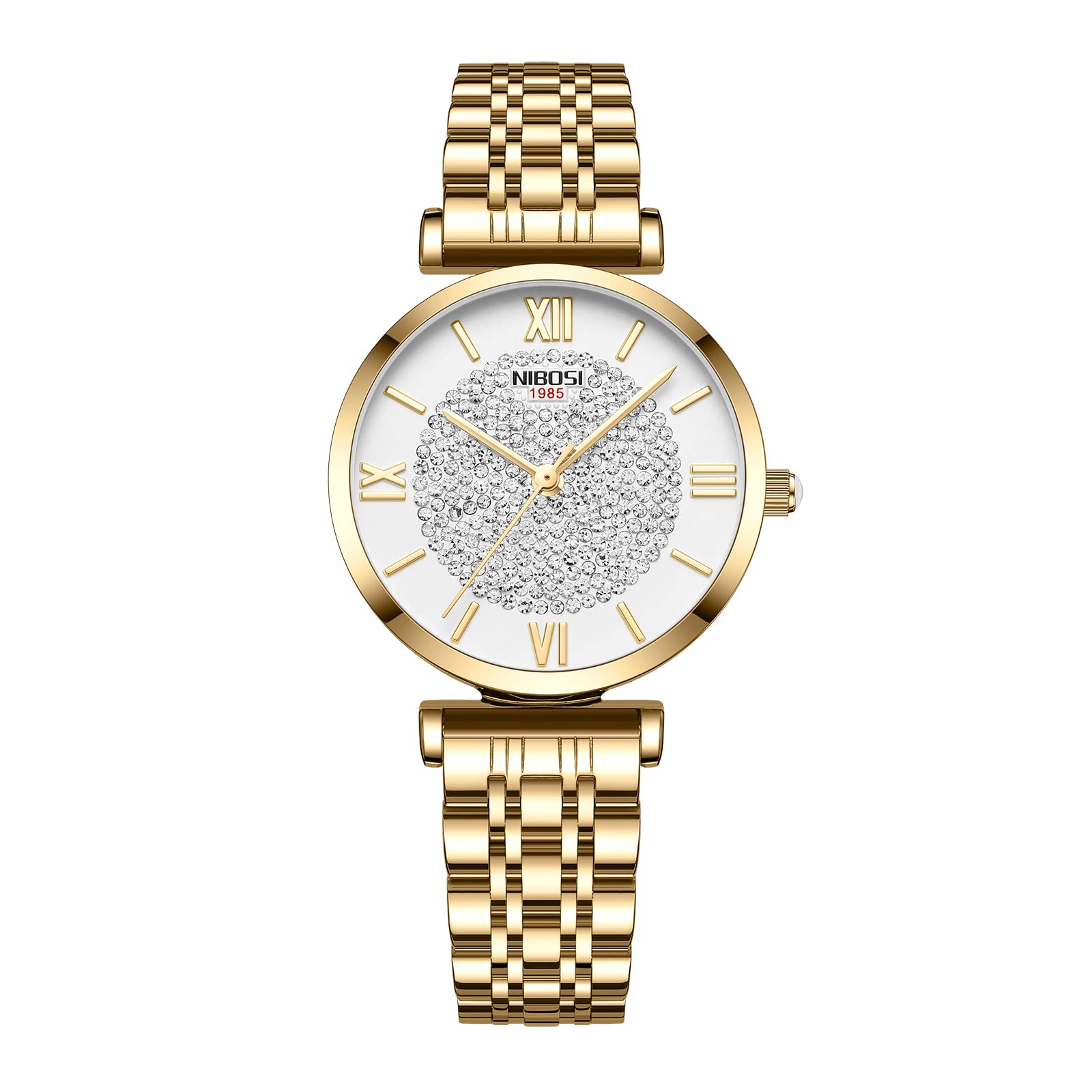 NIBOSI Women Watches Analogue Wrist Watches Watches for Women's & Girls&Miss&Ladies Rose Gold Dial Watch with Stylish Diamond Studded Watch