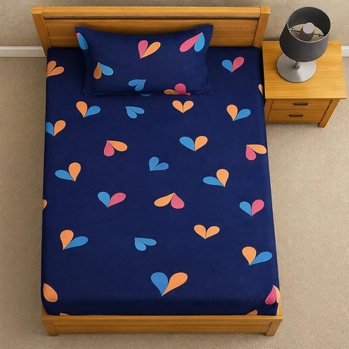 DECORUM Glace Cotton Single Bedsheet with 1 Pillow Cover | Soft, Durable, Lightweight & Skin-Friendly Fabric| Suitable for Single/Diwan Bed Size